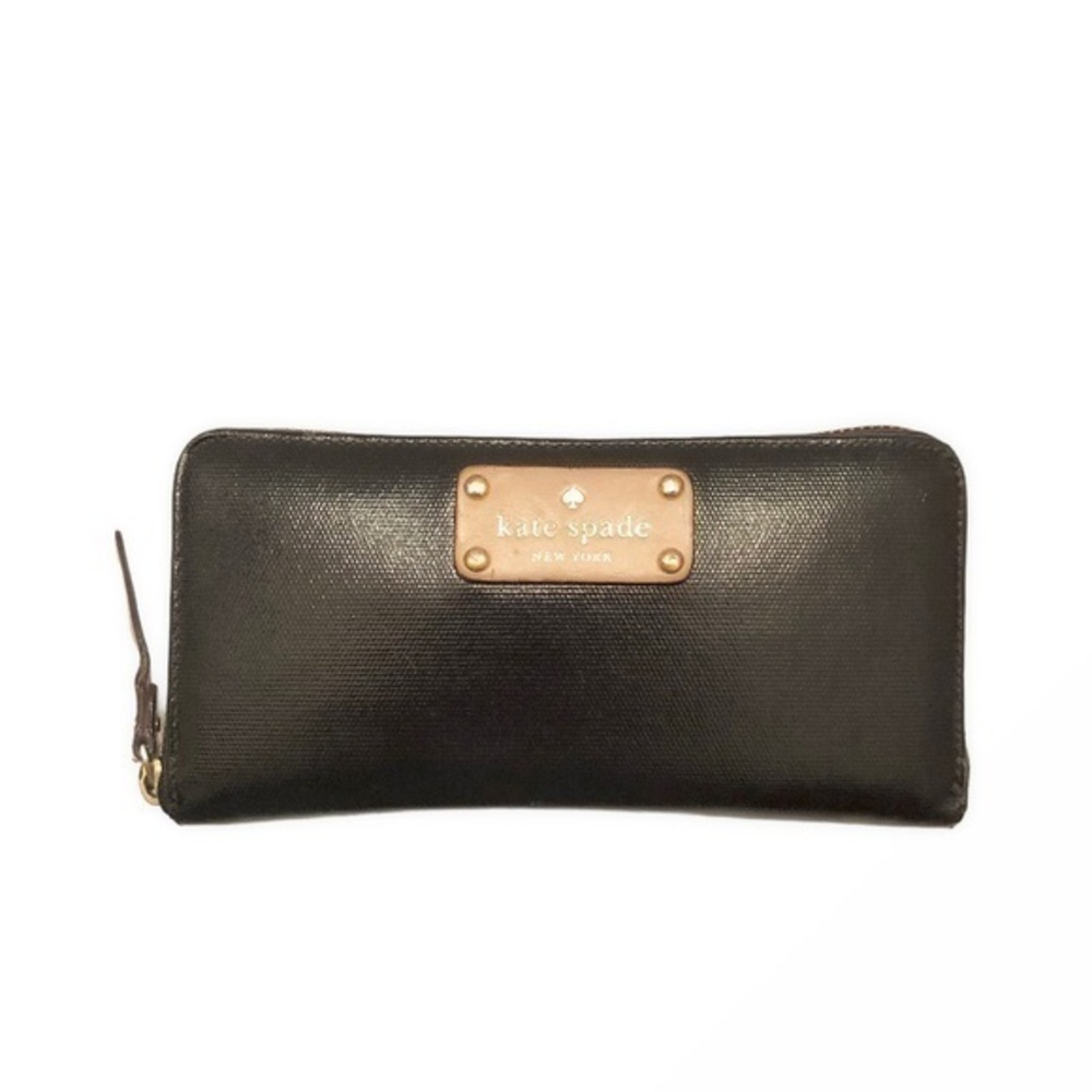 Kate spade black zipper accordion wallet